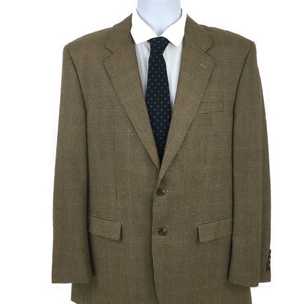 Lauren Ralph Lauren Brown Houndstooth Blazer 40L